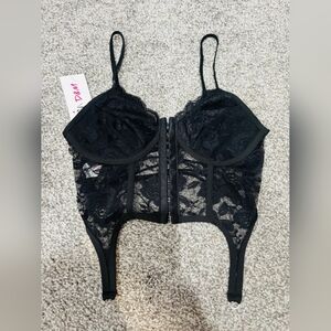 Black Lace Bustier Top